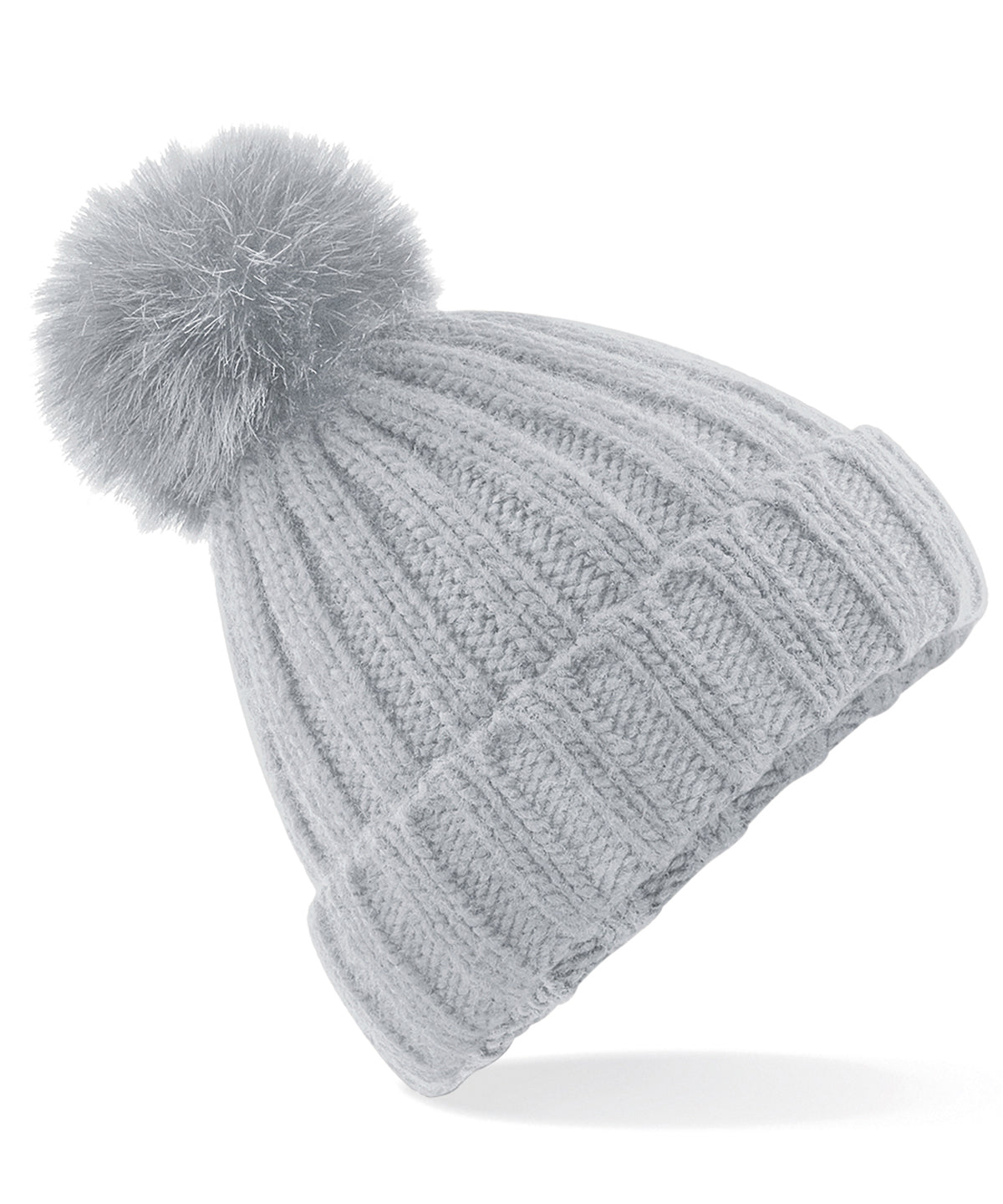 Beechfield Verbier Fur Pop Pom Chunky Beanie