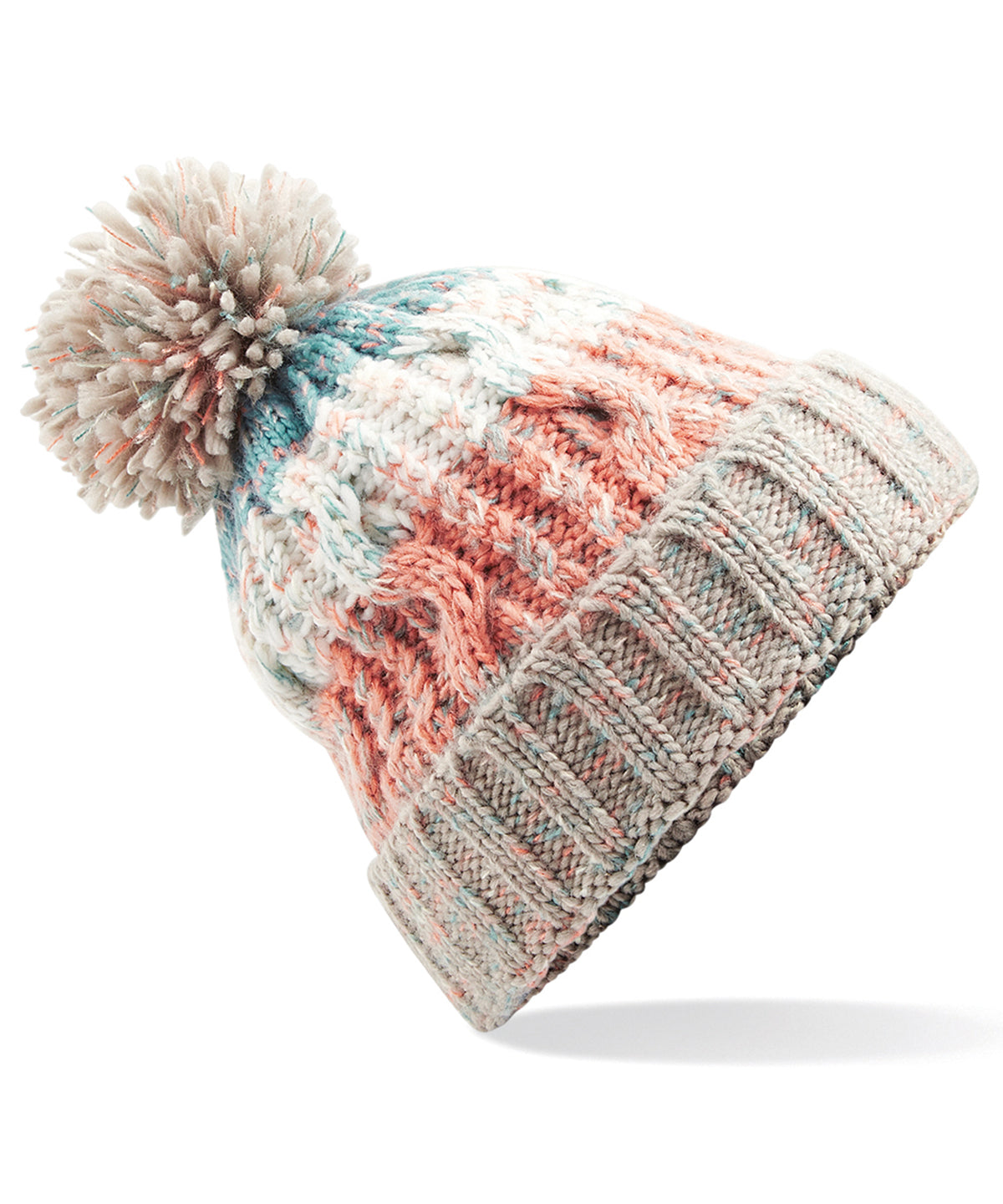 Beechfield Corkscrew Pom Pom Beanie