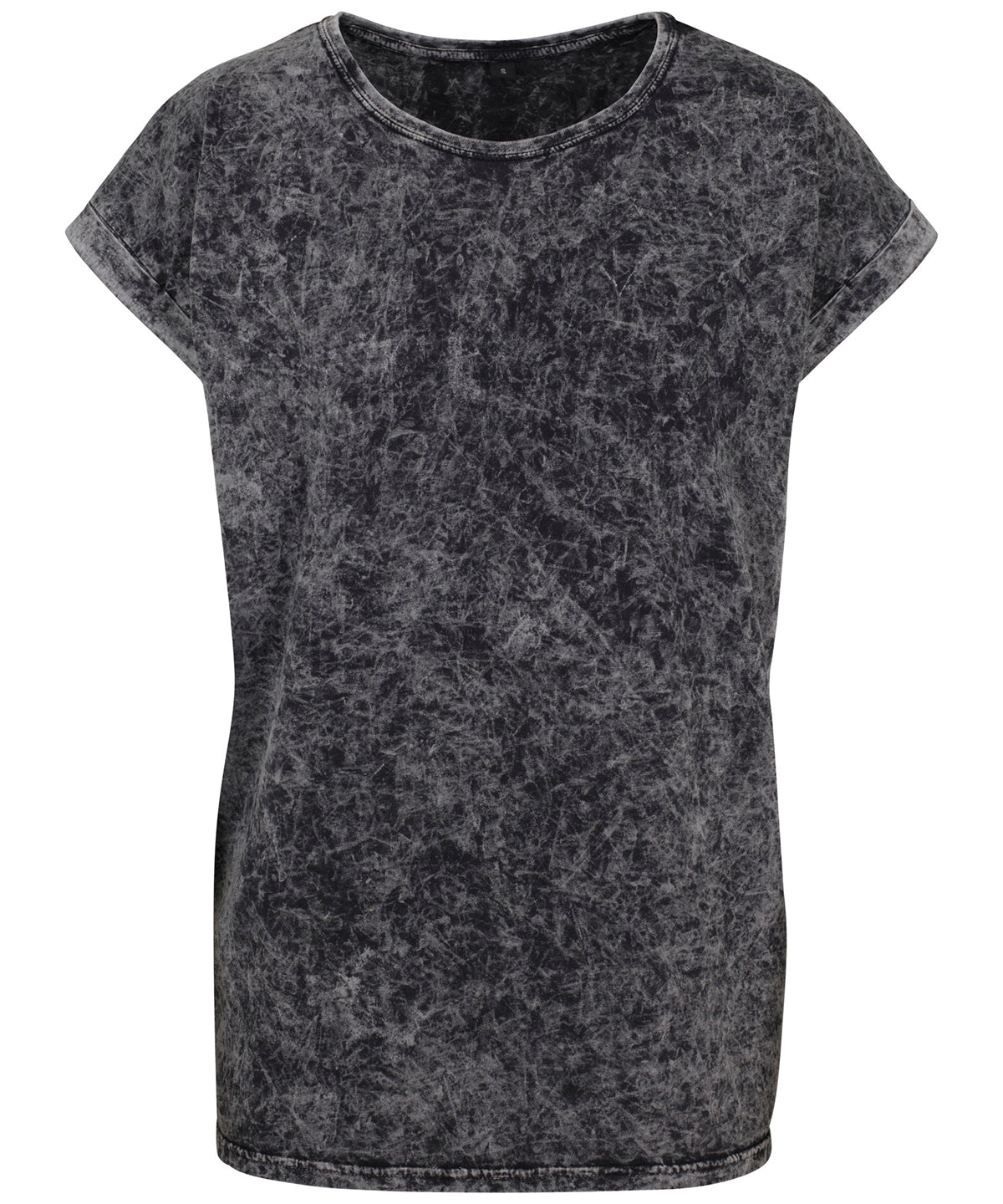 Build Your Brand Women's Acid Washed Extended Shoulder Tee