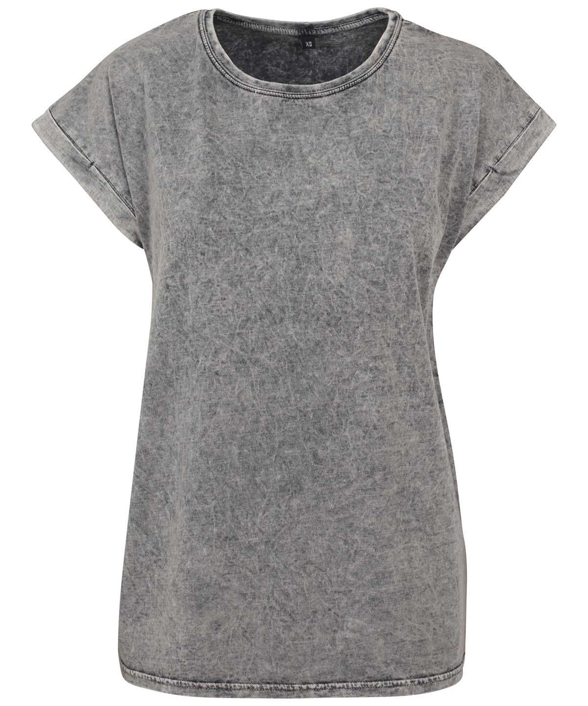 Build Your Brand Women's Acid Washed Extended Shoulder Tee