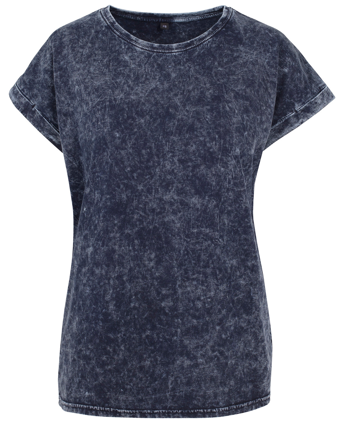 Build Your Brand Women's Acid Washed Extended Shoulder Tee