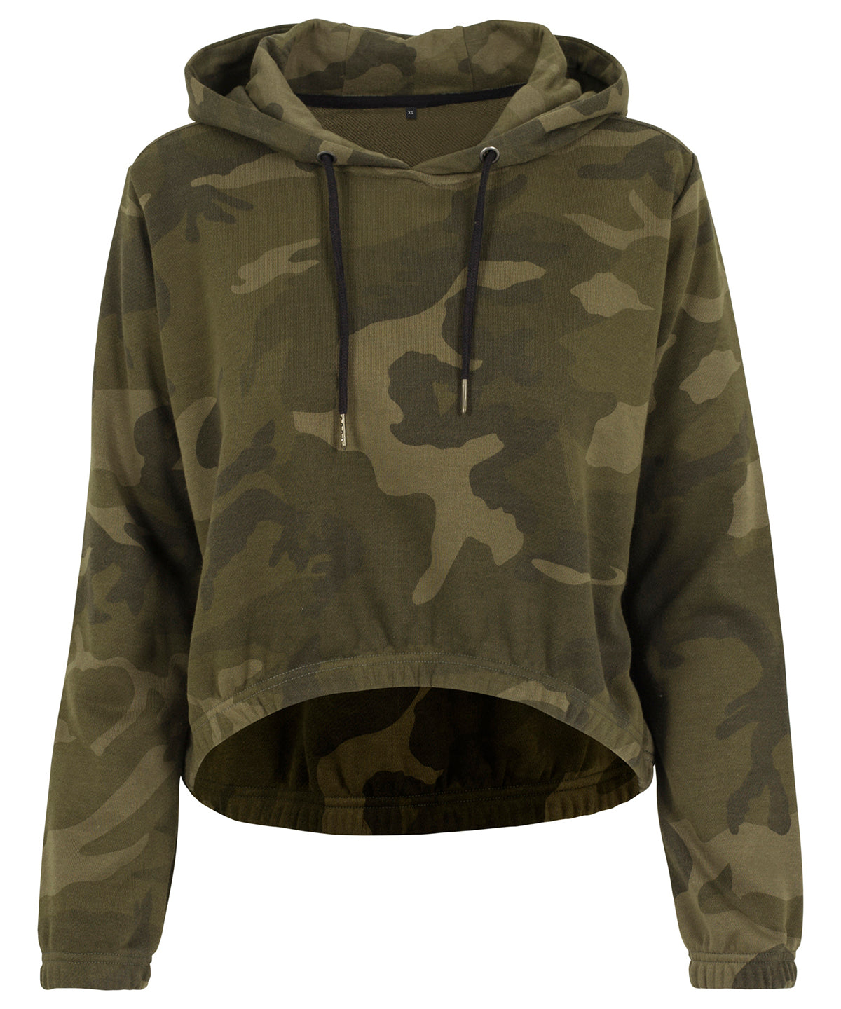 Build Your Brand Women's Camo Cropped Hoodie