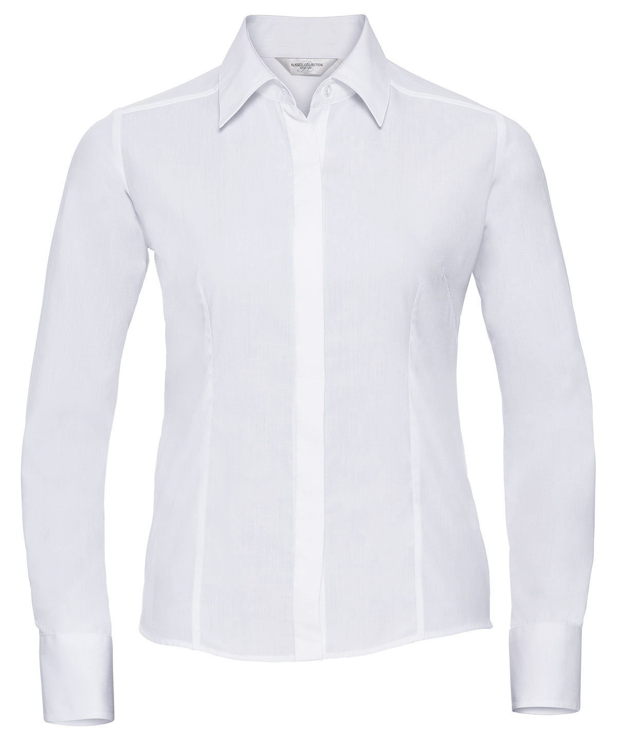 Russell Collection Women's Long Sleeve Polycotton Easycare Fitted Poplin Shirt