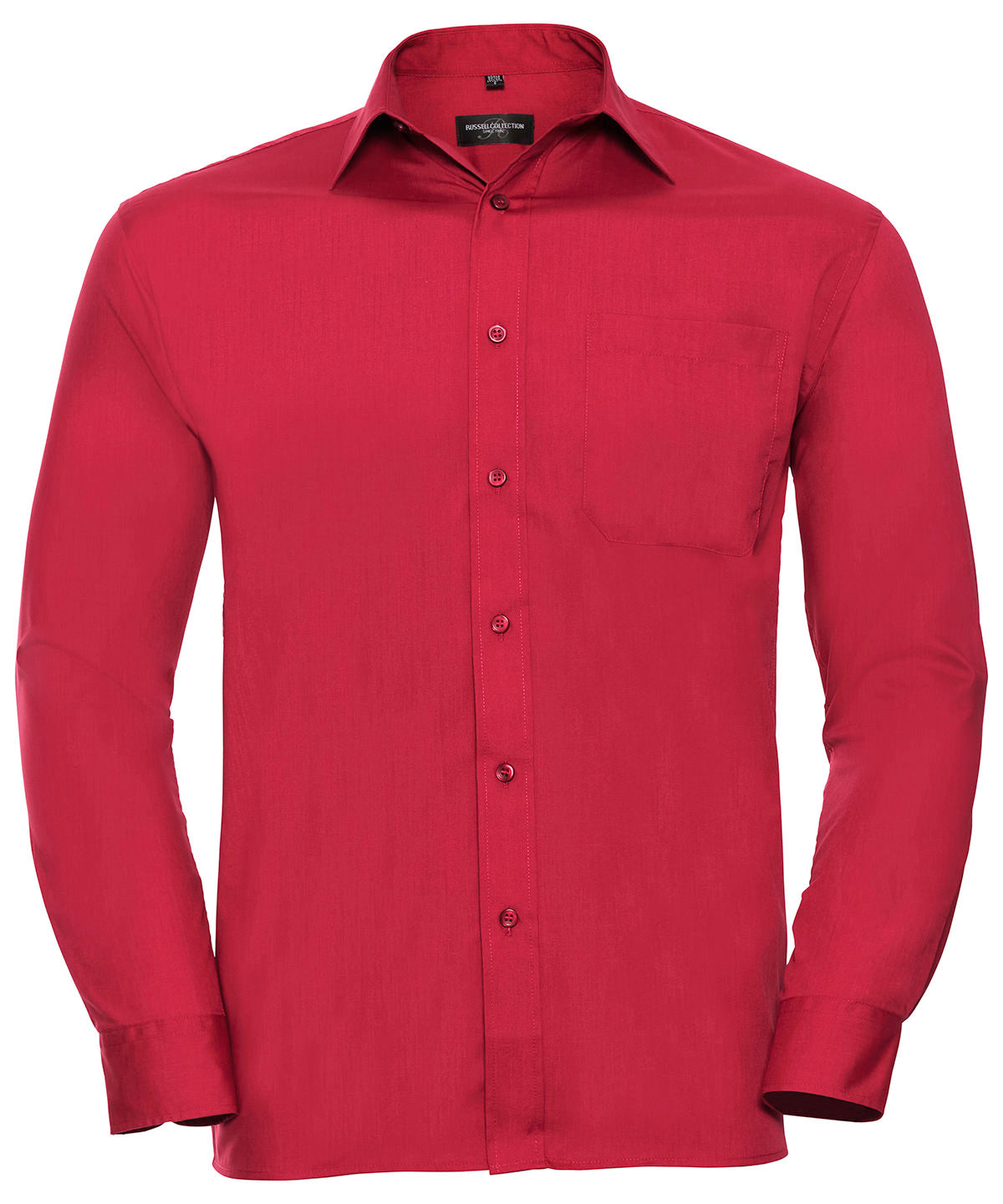 Russell Collection Long Sleeve Polycotton Easycare Poplin Shirt