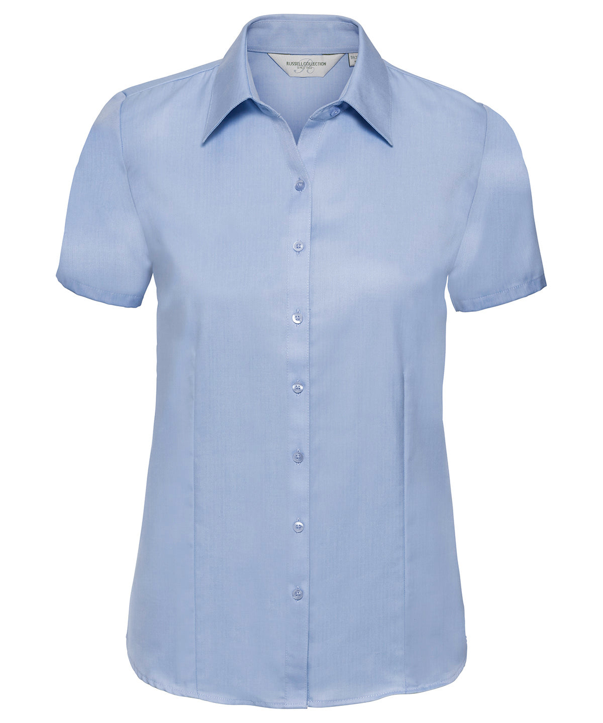 Russell Collection Women's Short Sleeve Herringbone Shirt