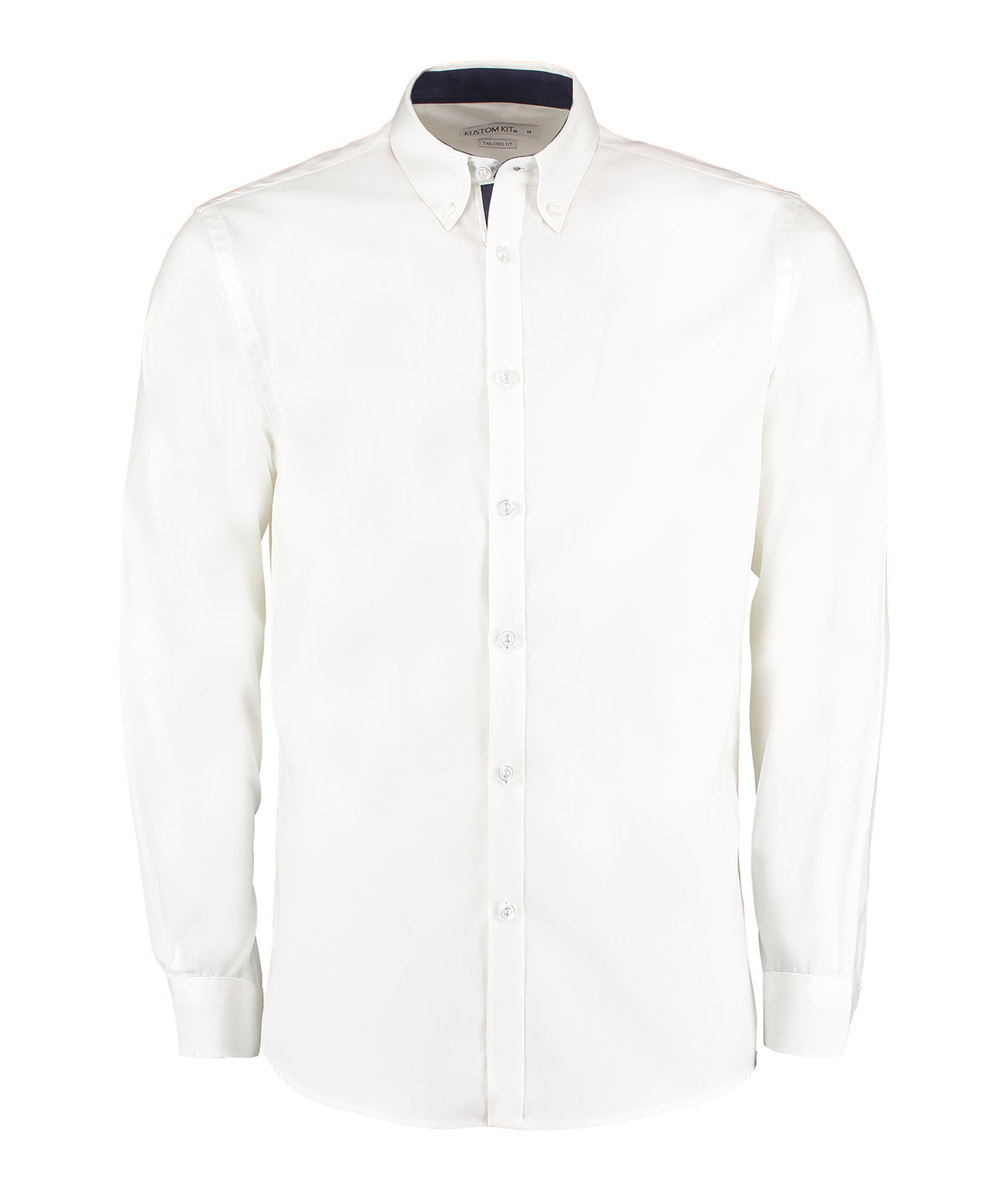 Kustom Kit Contrast Premium Oxford Shirt (button-down Collar) Long-sleeved (tailored Fit)