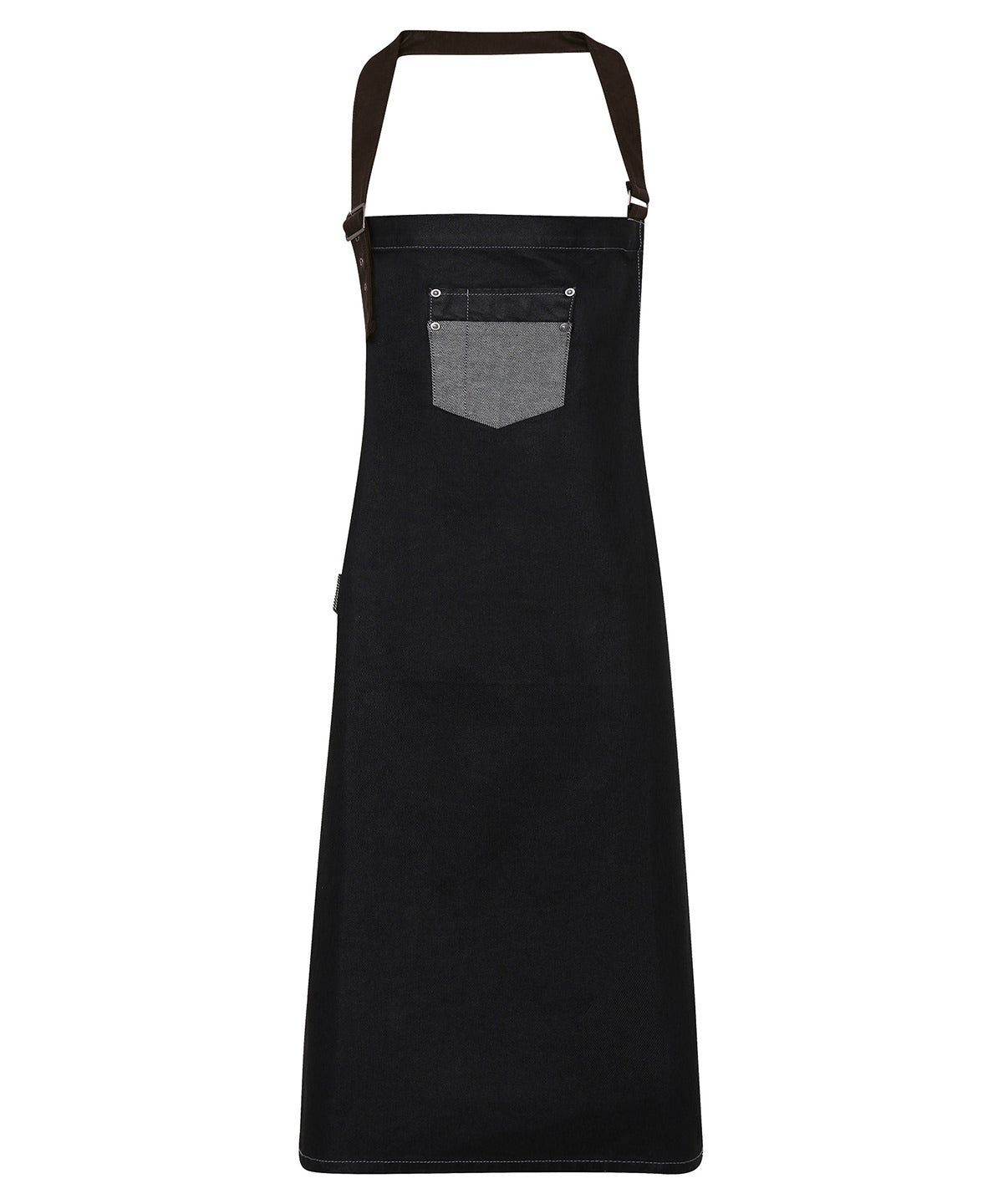 Premier Division Waxed-look Denim Bib Apron With Faux Leather