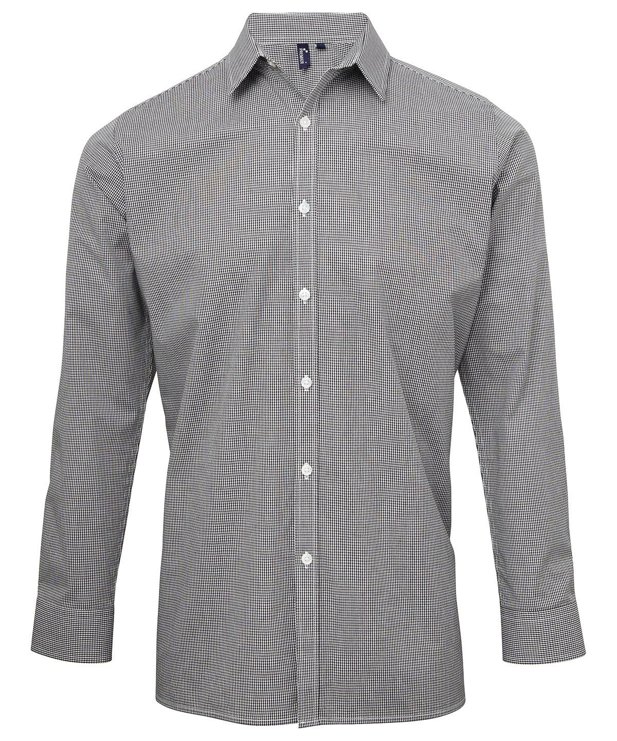 Premier Microcheck (Gingham) Long Sleeve Cotton Shirt