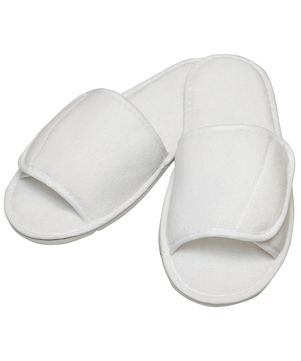 Towel City Open-toe Slippers With Hook And Loop Strap