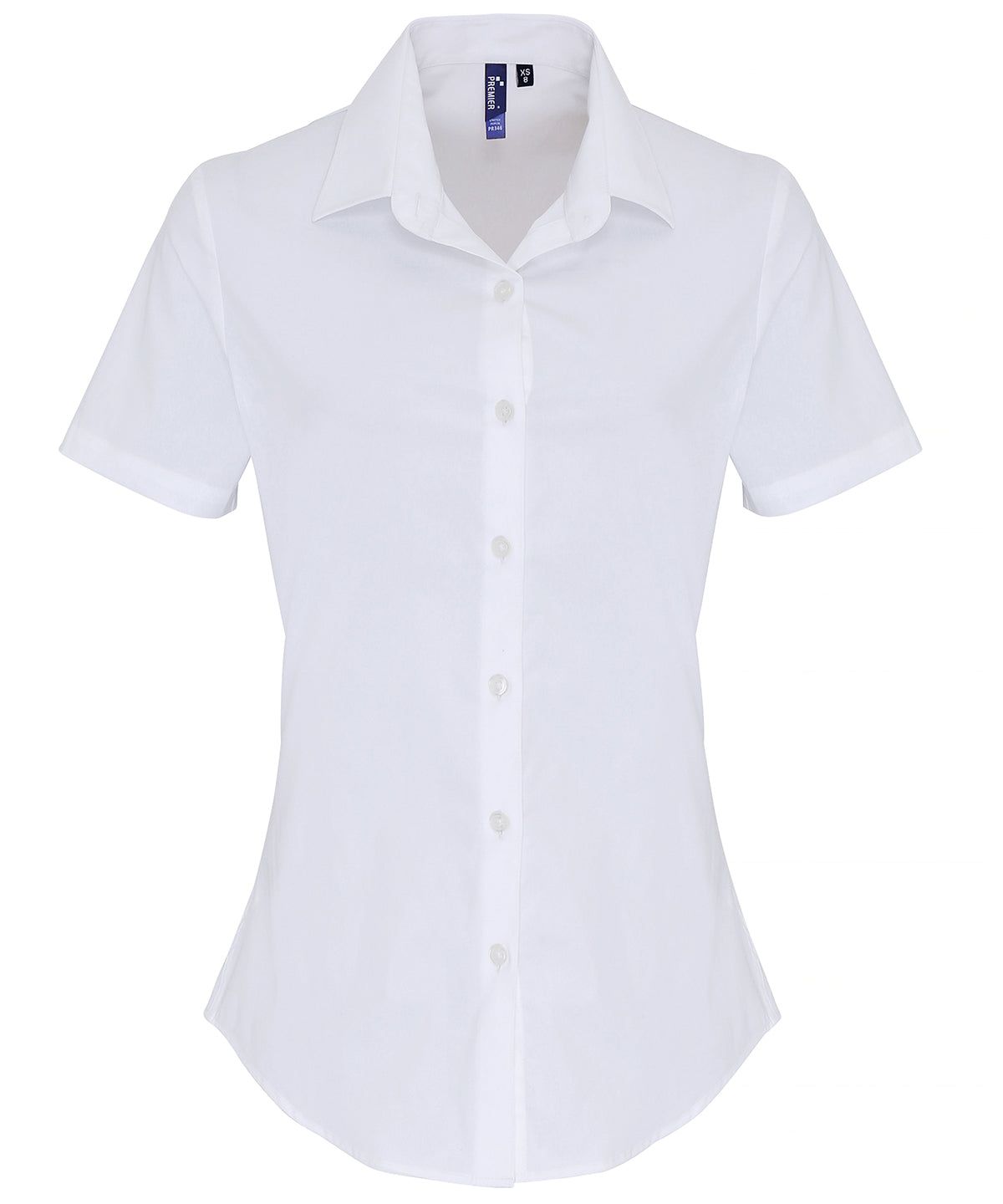 Premier Women's Stretch Fit Cotton Poplin Short Sleeve Blouse