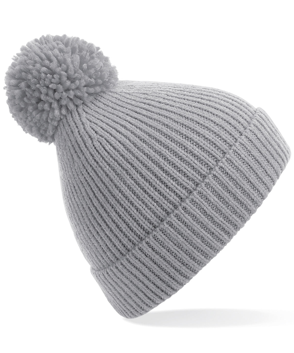 Beechfield Engineered Knit Ribbed Pom Pom Beanie