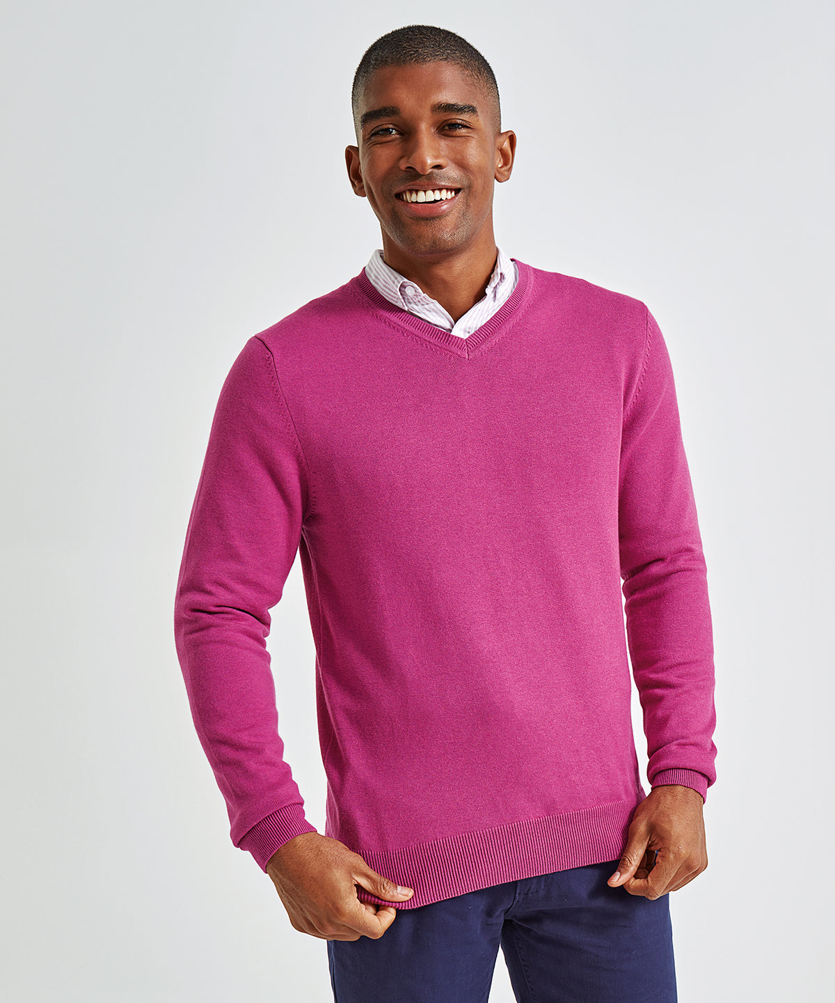 Asquith & Fox Men's Cotton Blend V-neck Sweater