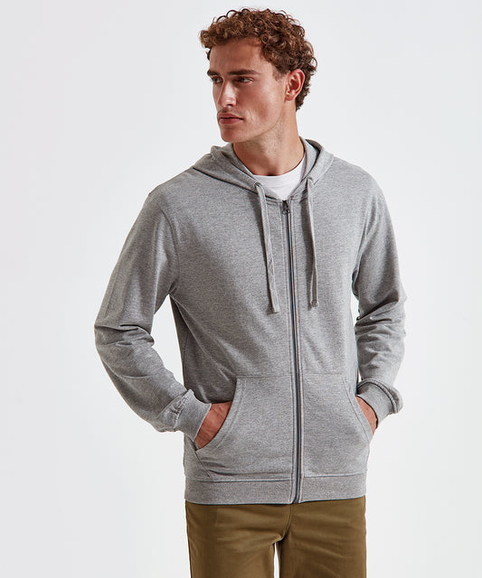 Asquith & Fox Men's Coastal Vintage Wash Loop Back Zip Through Hoodie