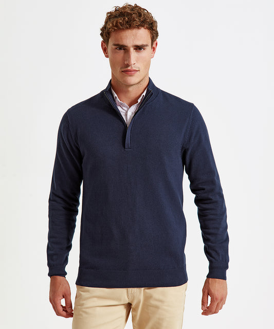 Asquith & Fox Men's Cotton Blend ¼ Zip Sweater