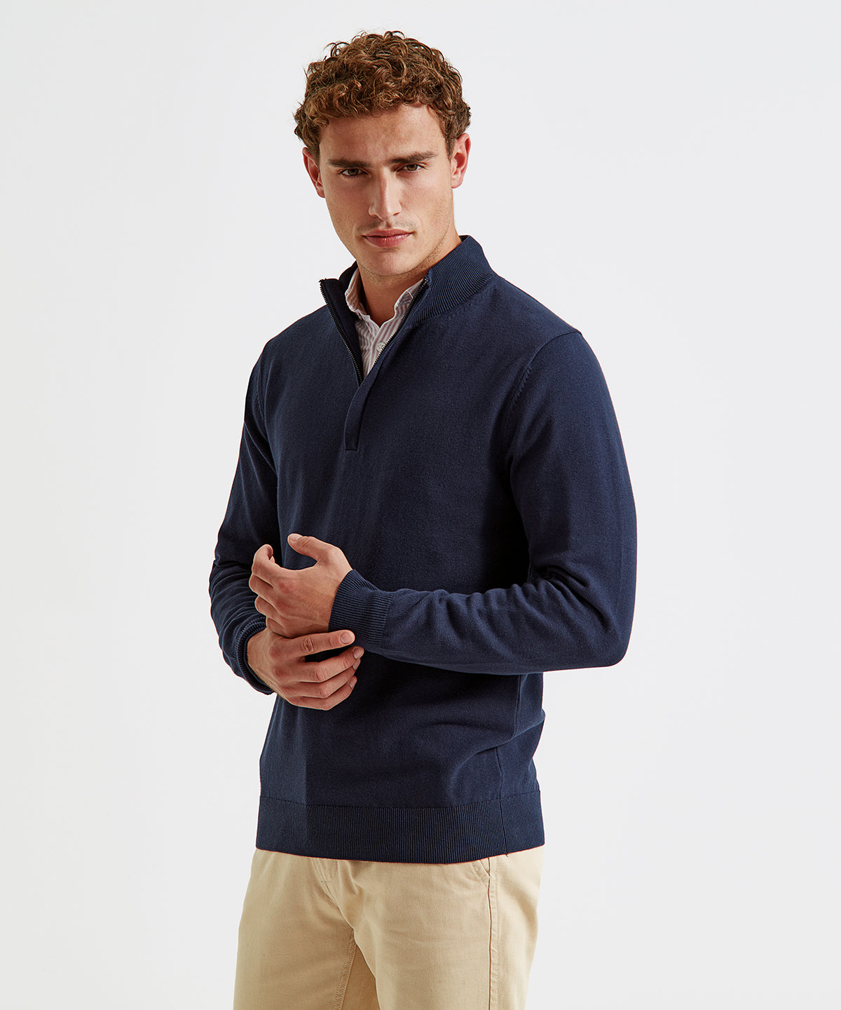 Asquith & Fox Men's Cotton Blend ¼ Zip Sweater