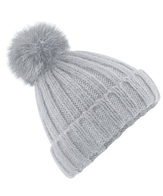 Beechfield Verbier Fur Pop Pom Chunky Beanie