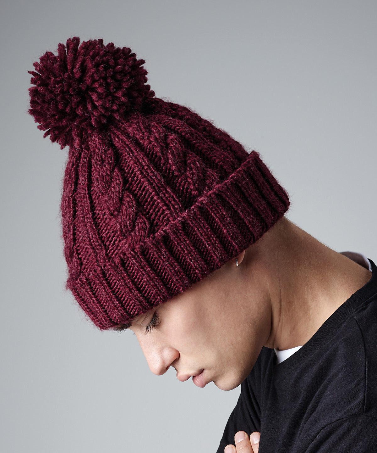 Beechfield Cable Knit Melange Beanie