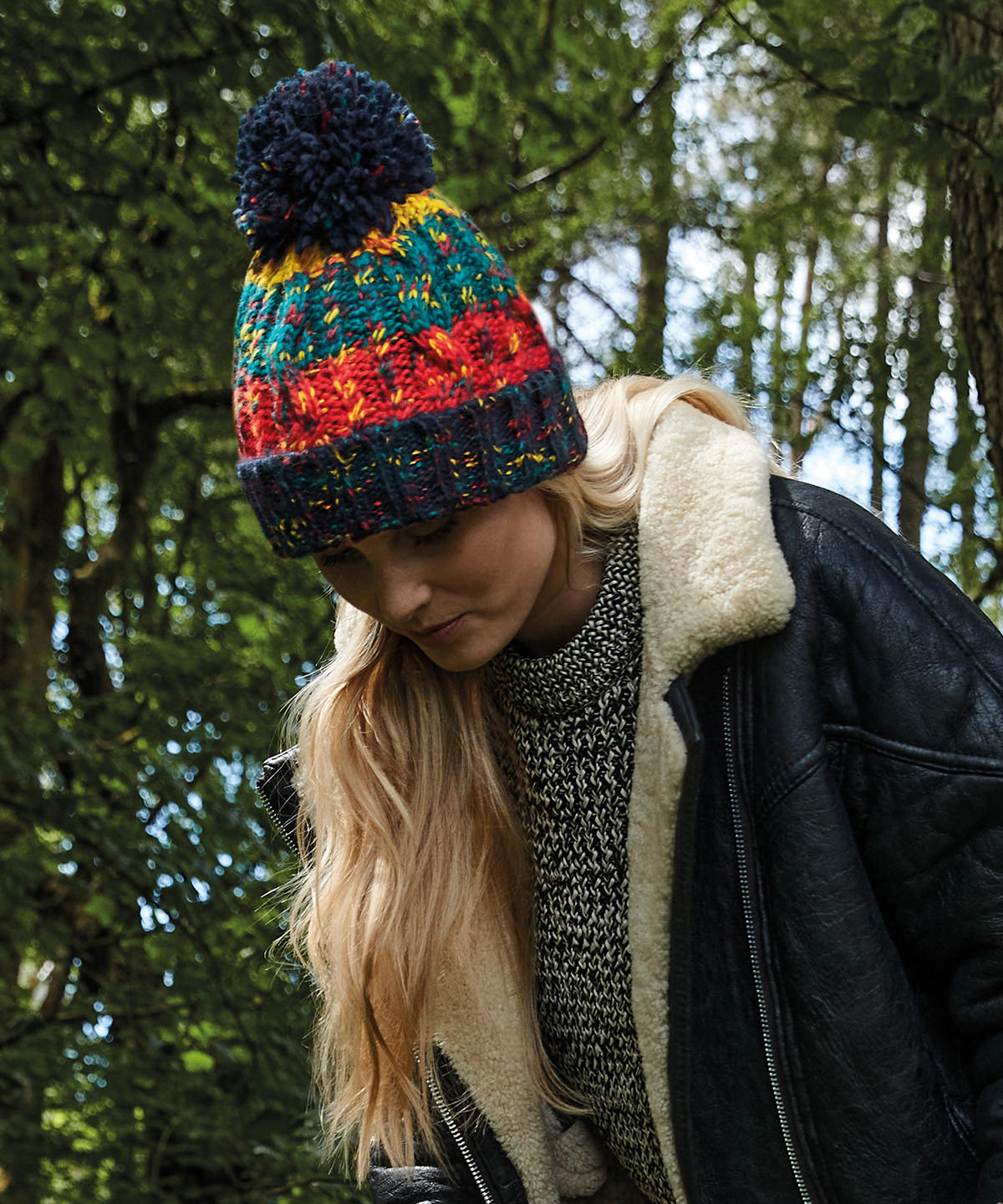 Beechfield Corkscrew Pom Pom Beanie