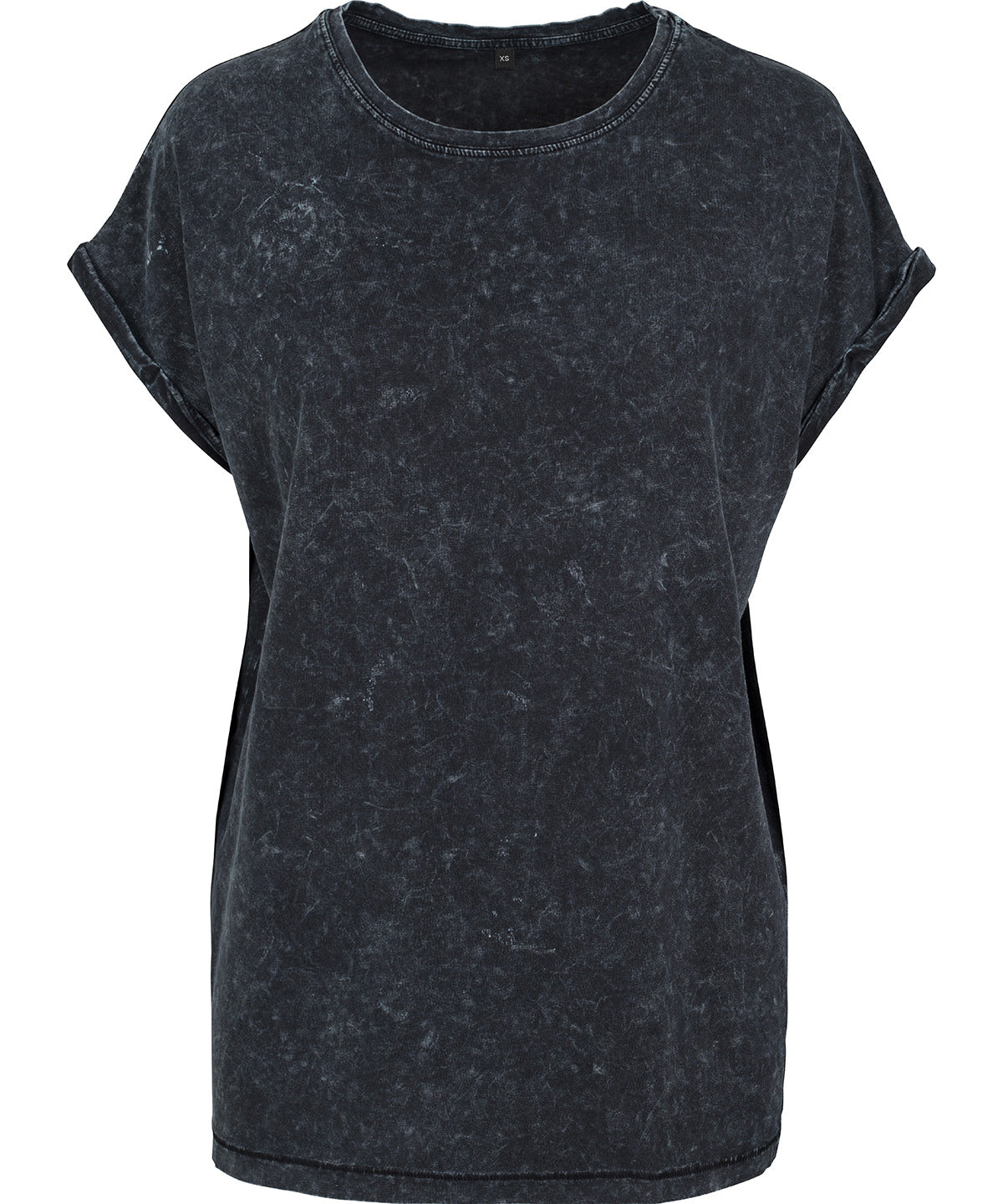 Build Your Brand Women's Acid Washed Extended Shoulder Tee