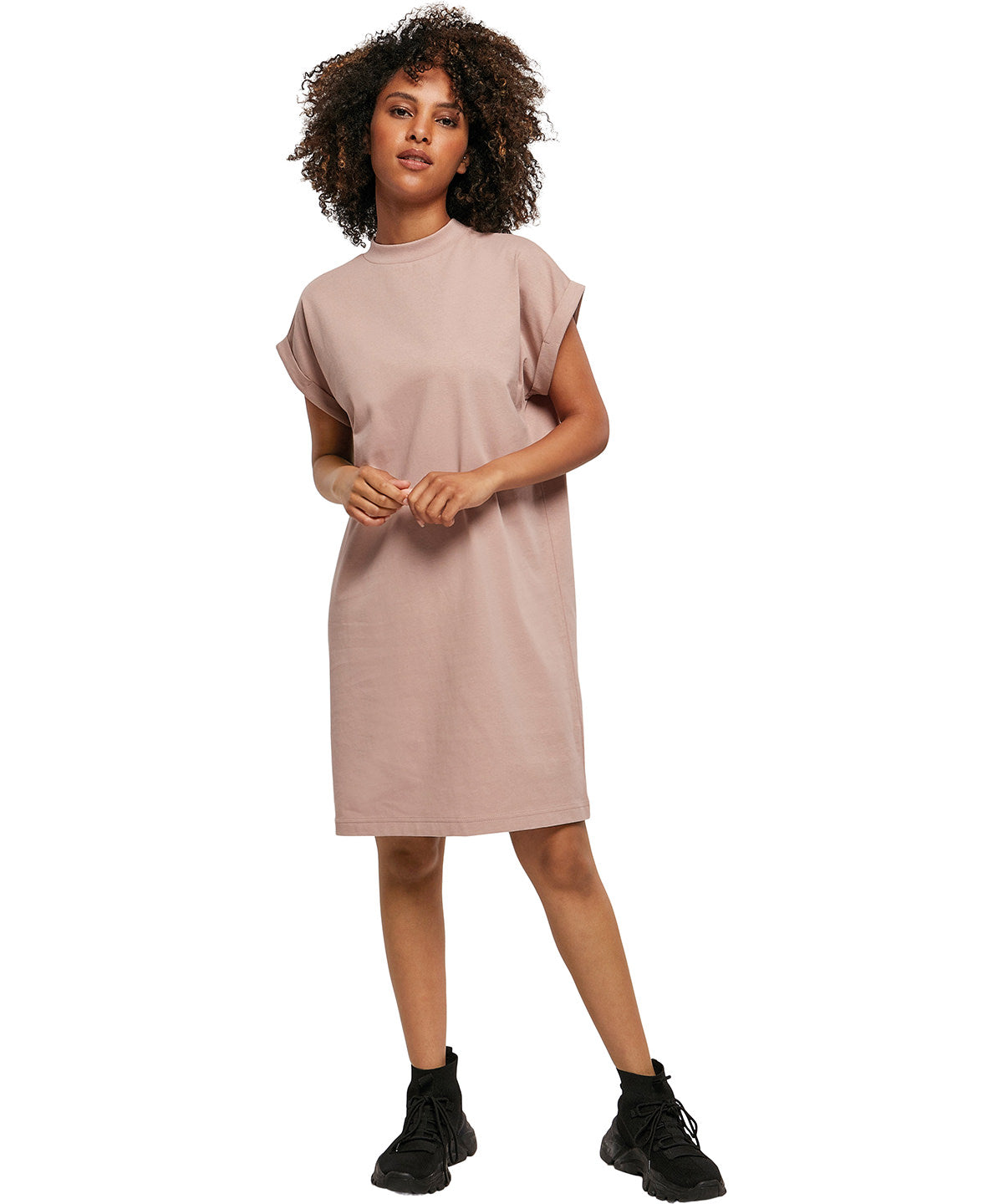 Build Your Brand Women's Turtle Extended Shoulder Dress