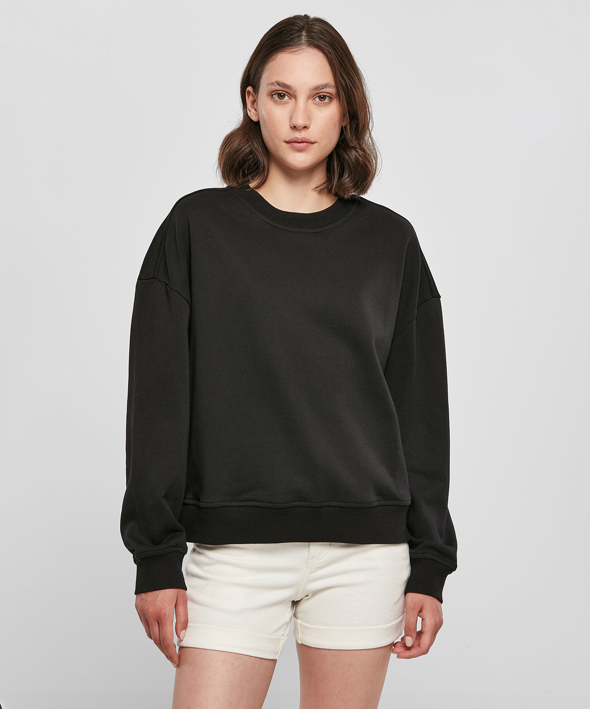 Build Your Brand Women’s Oversized Crew Neck Sweatshirt