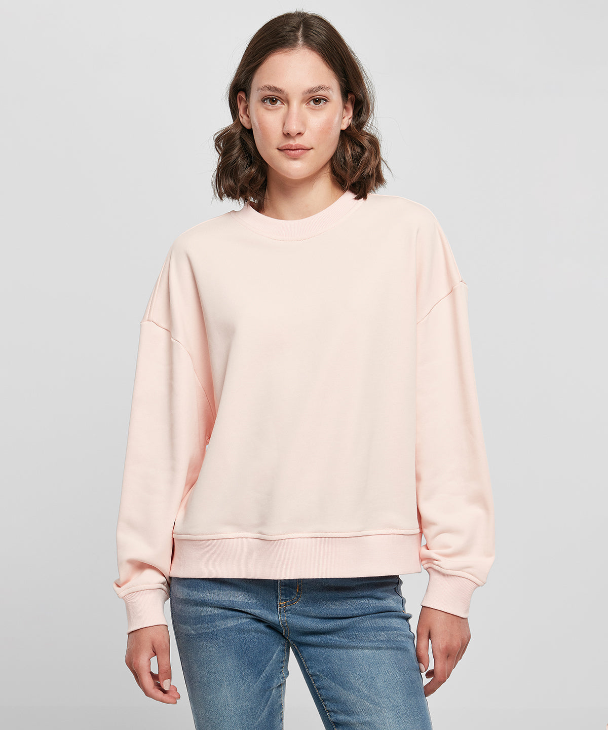 Build Your Brand Women’s Oversized Crew Neck Sweatshirt