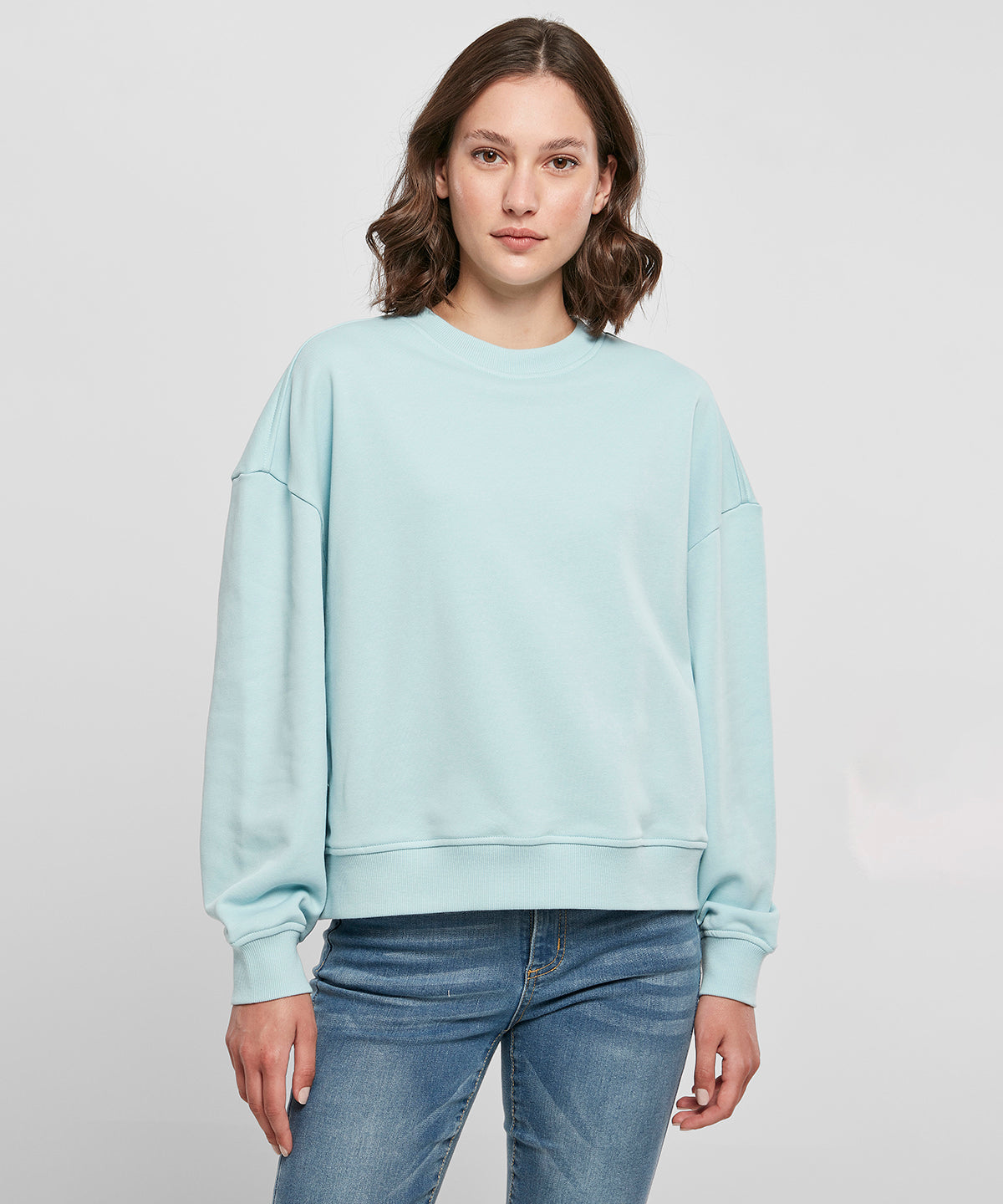 Build Your Brand Women’s Oversized Crew Neck Sweatshirt