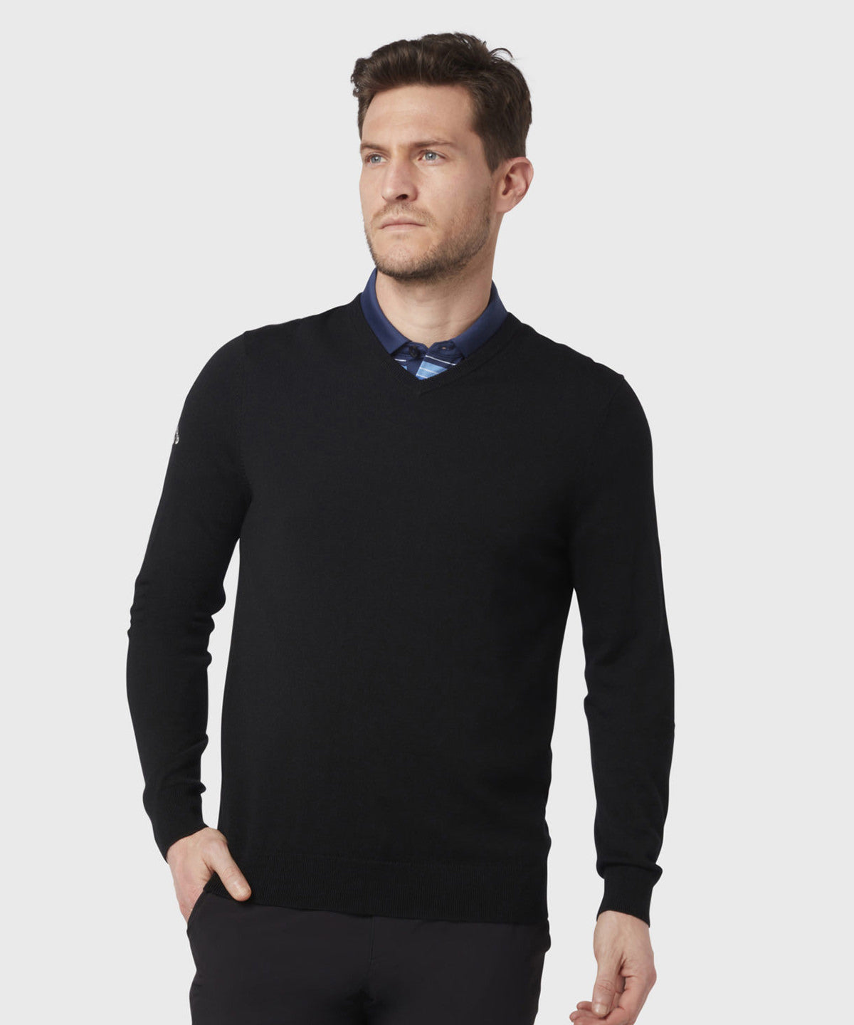 Callaway Ribbed V-neck Merino Sweater