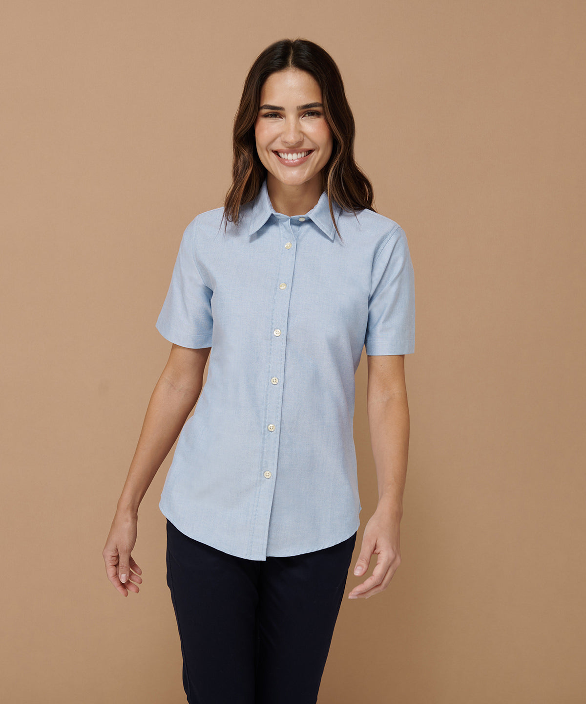 Henbury Women's Short Sleeve Classic Oxford Shirt