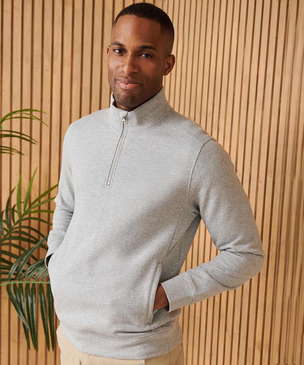 Henbury Unisex Sustainable ¼-zip Sweatshirt