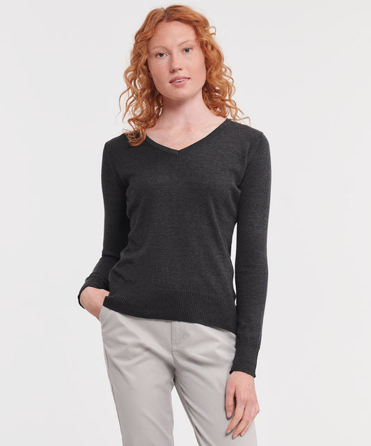 Russell Collection Women's V-neck Knitted Sweater