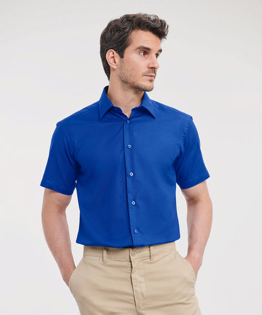 Russell Collection Short Sleeve Easycare Tailored Oxford Shirt