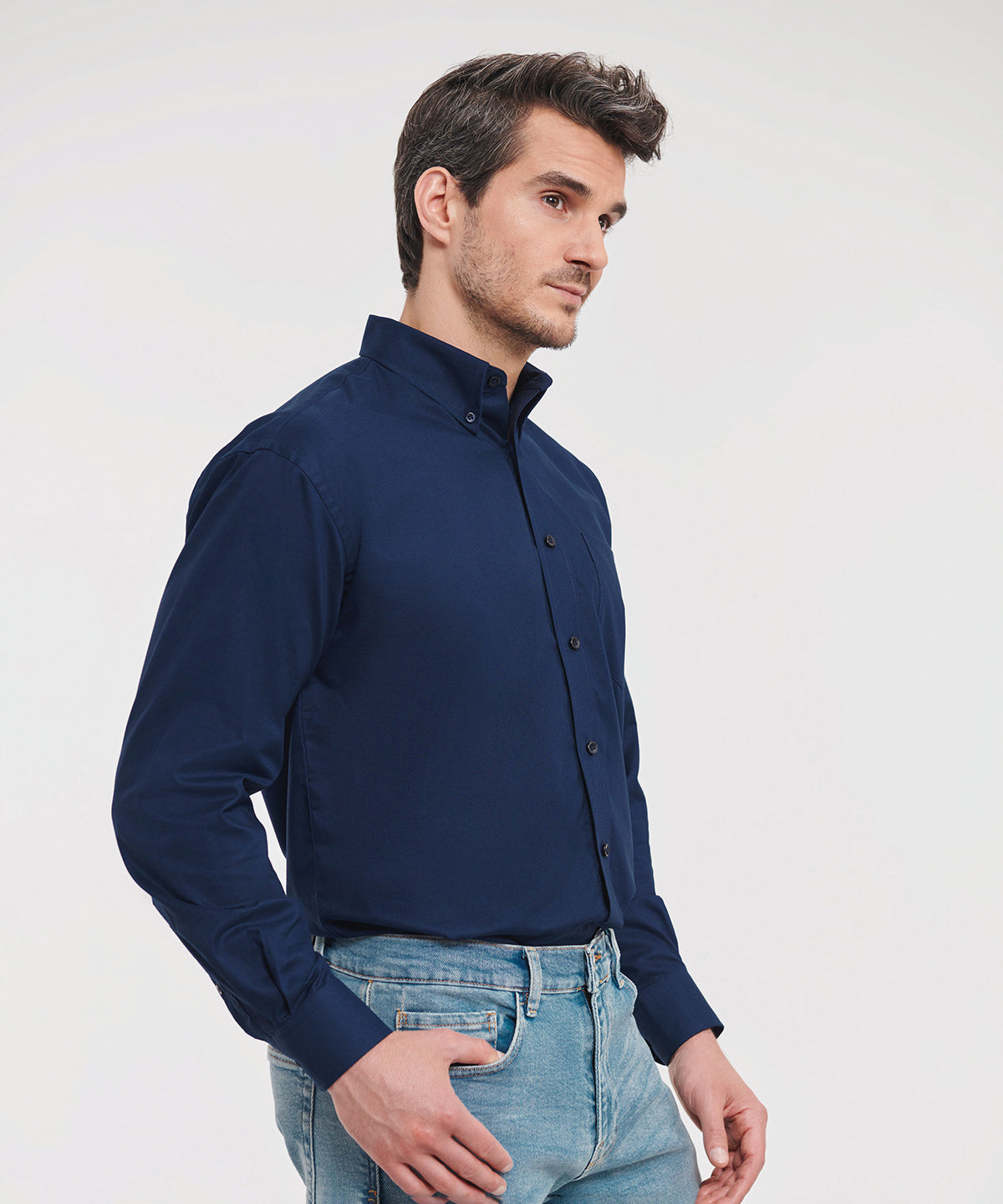 Russell Collection Long Sleeve Easycare Oxford Shirt