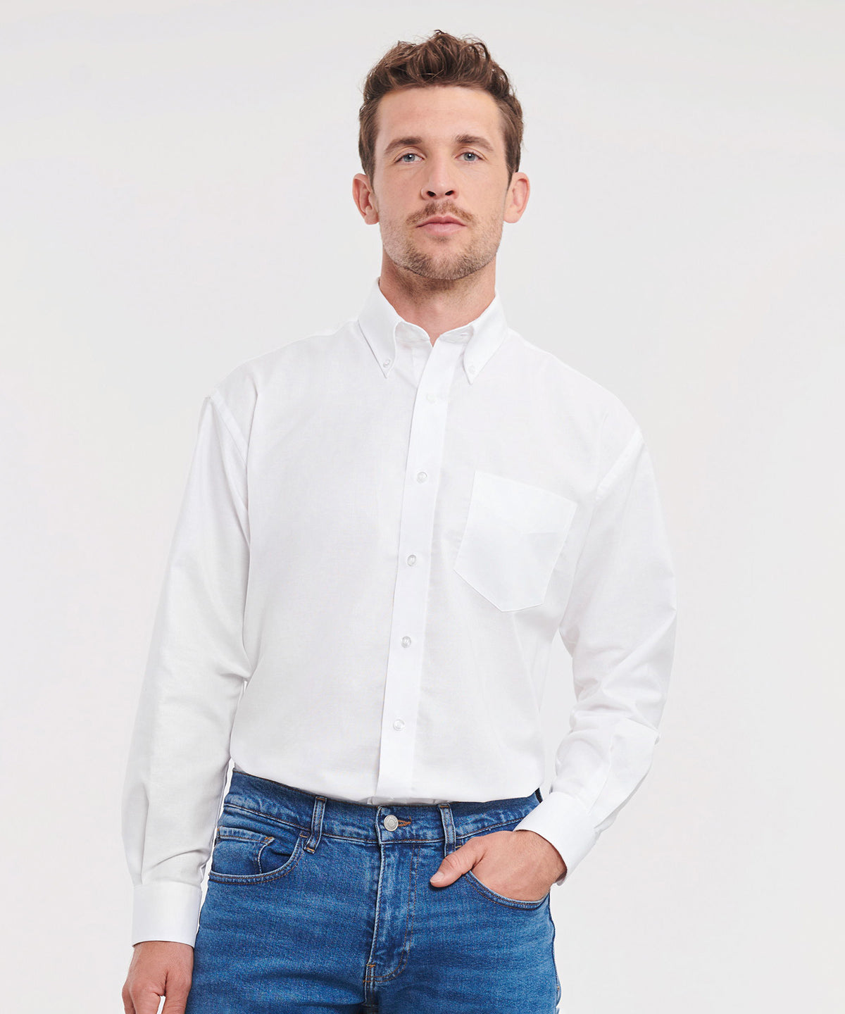 Russell Collection Long Sleeve Easycare Oxford Shirt