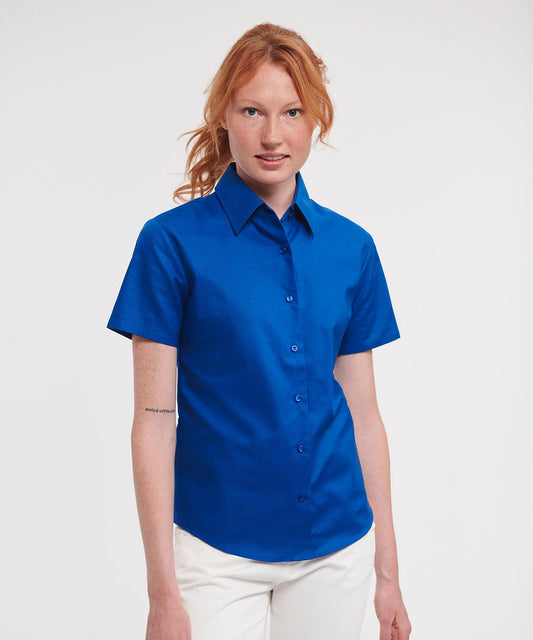 Russell Collection Women's Short Sleeve Oxford Shirt