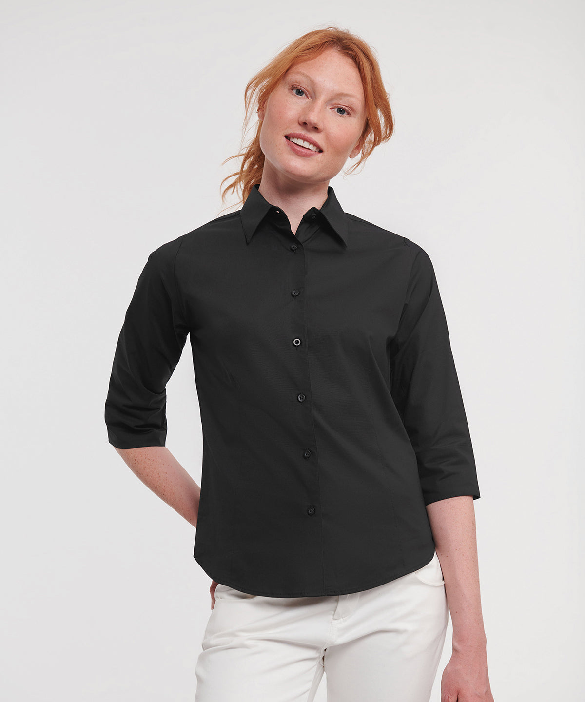 Russell Collection Women's ¾ Sleeve Easycare Fitted Shirt