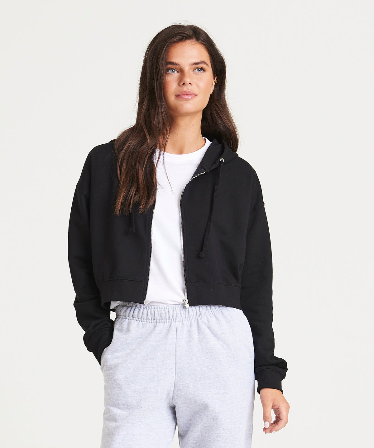 AWDis Just Hoods Women's Fashion Cropped Zoodie