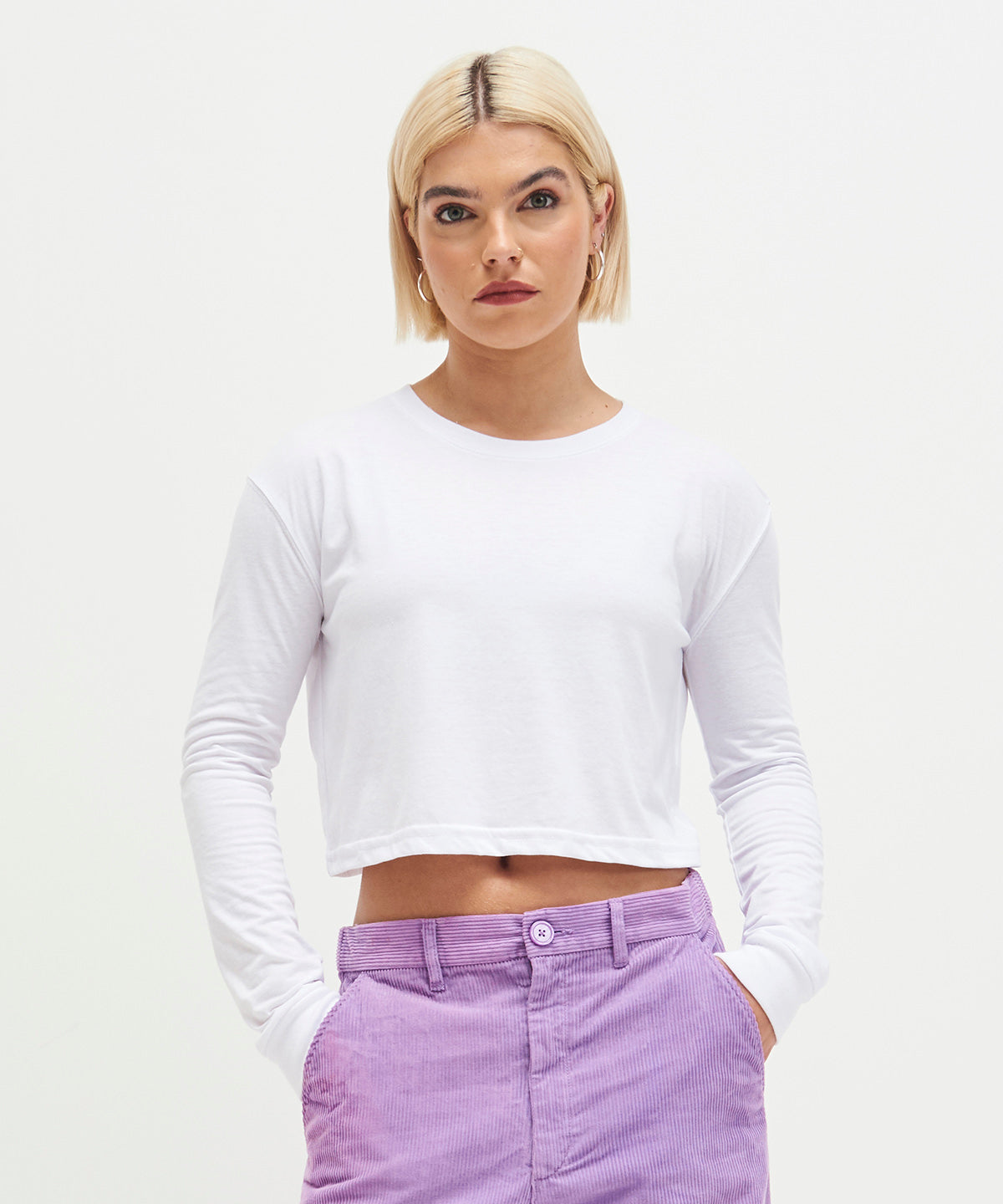 AWDis Just T's Women's Long Sleeve Cropped T