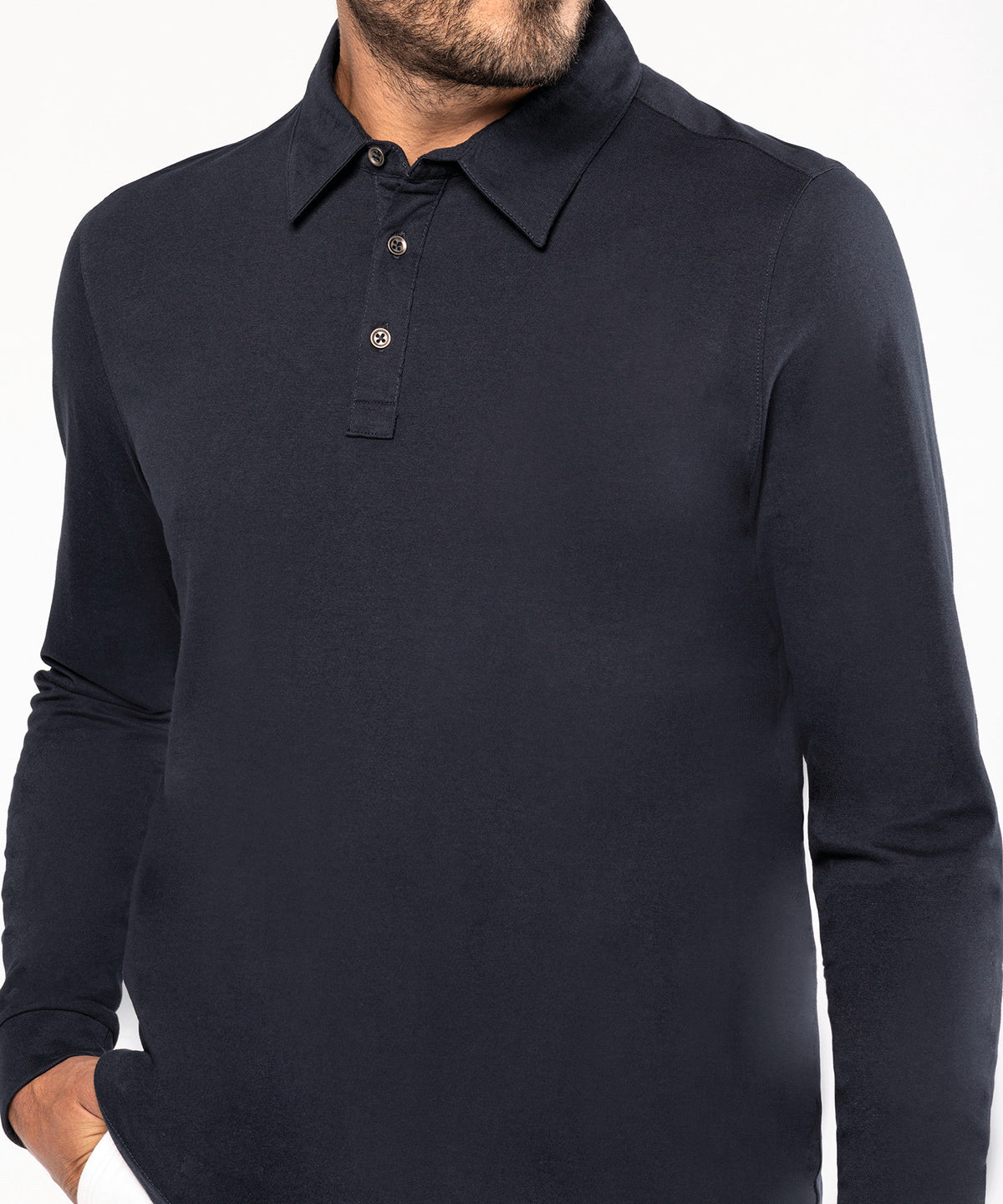 Kariban Jersey Knit Long Sleeve Polo Shirt