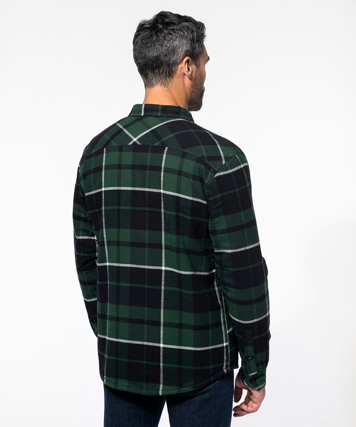 Kariban Sherpa-lined Checked Shirt Jacket