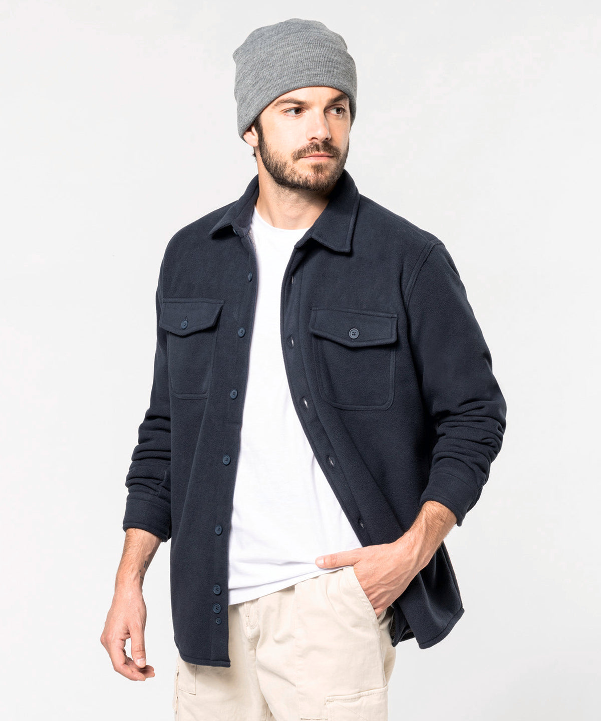 Kariban Sherpa-lined Fleece Overshirt