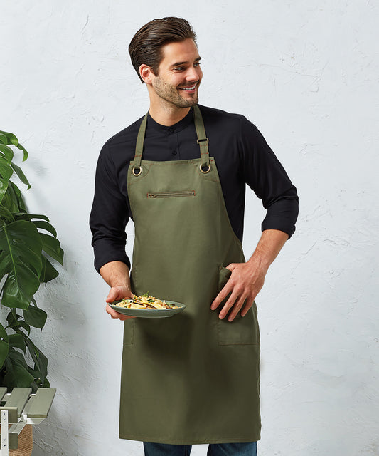 Premier ‘Barley’ Contrast Stitch Bib Apron