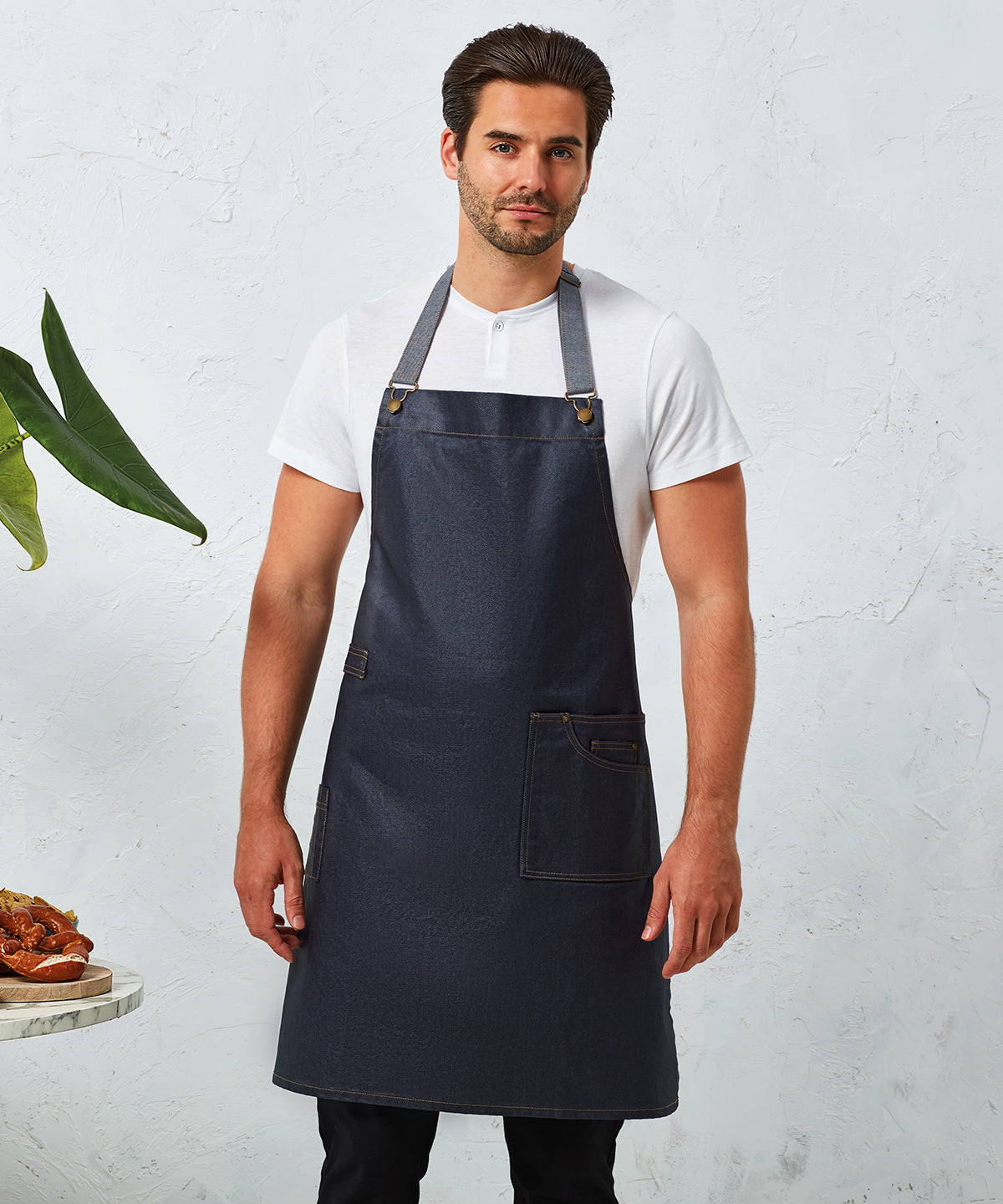 Premier District Waxed-look Denim Bib Apron