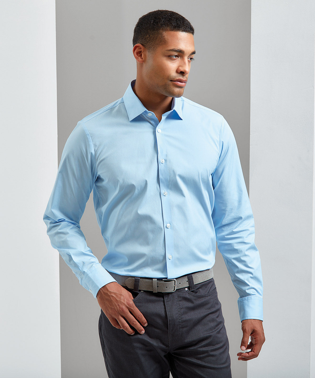 Premier Stretch Fit Cotton Poplin Long Sleeve Shirt