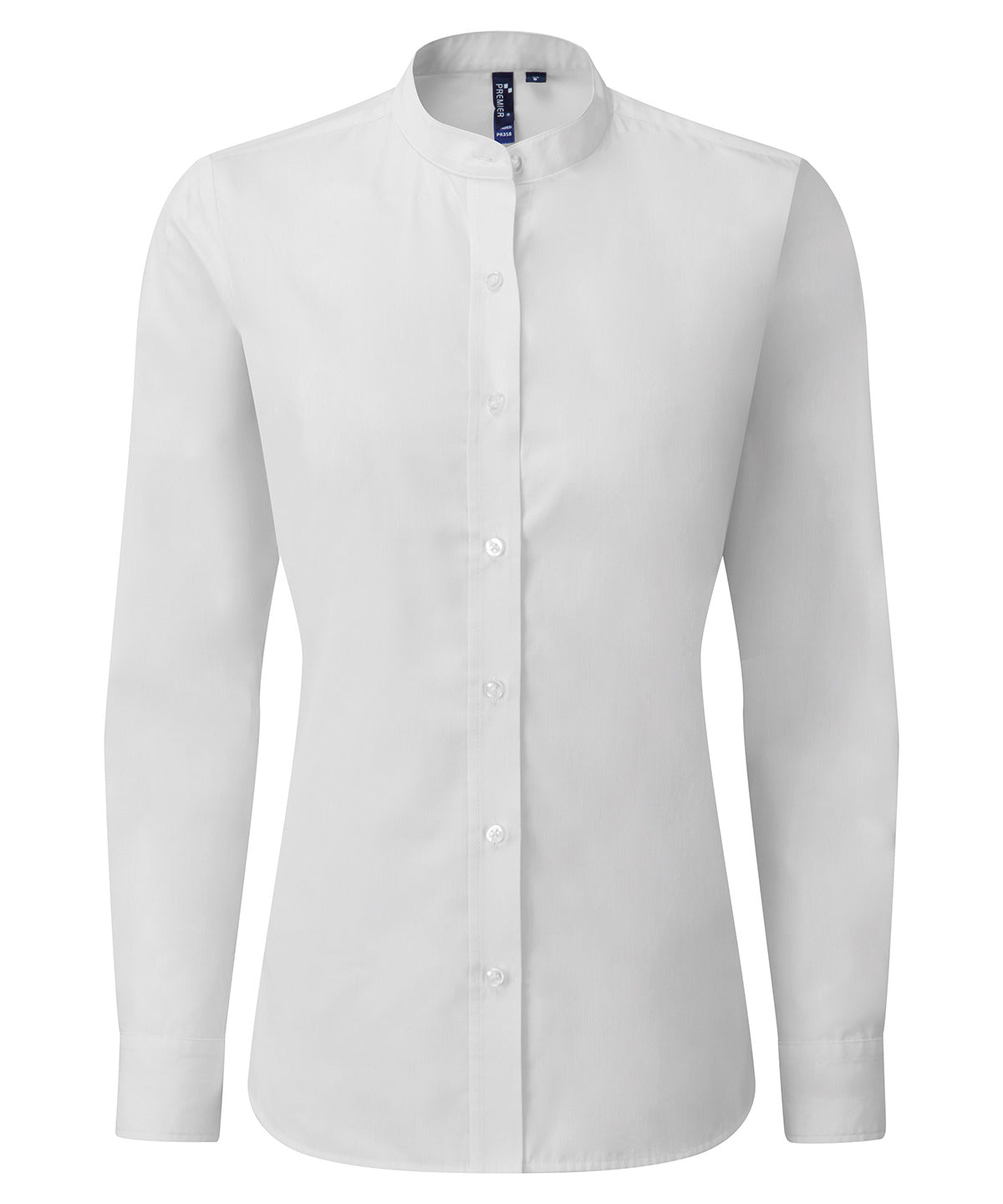 Premier Women's Banded Collar 'grandad' Shirt