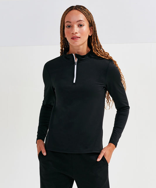 TriDri® Women’s TriDri® Recycled Long Sleeve Brushed Back ¼ Zip Top