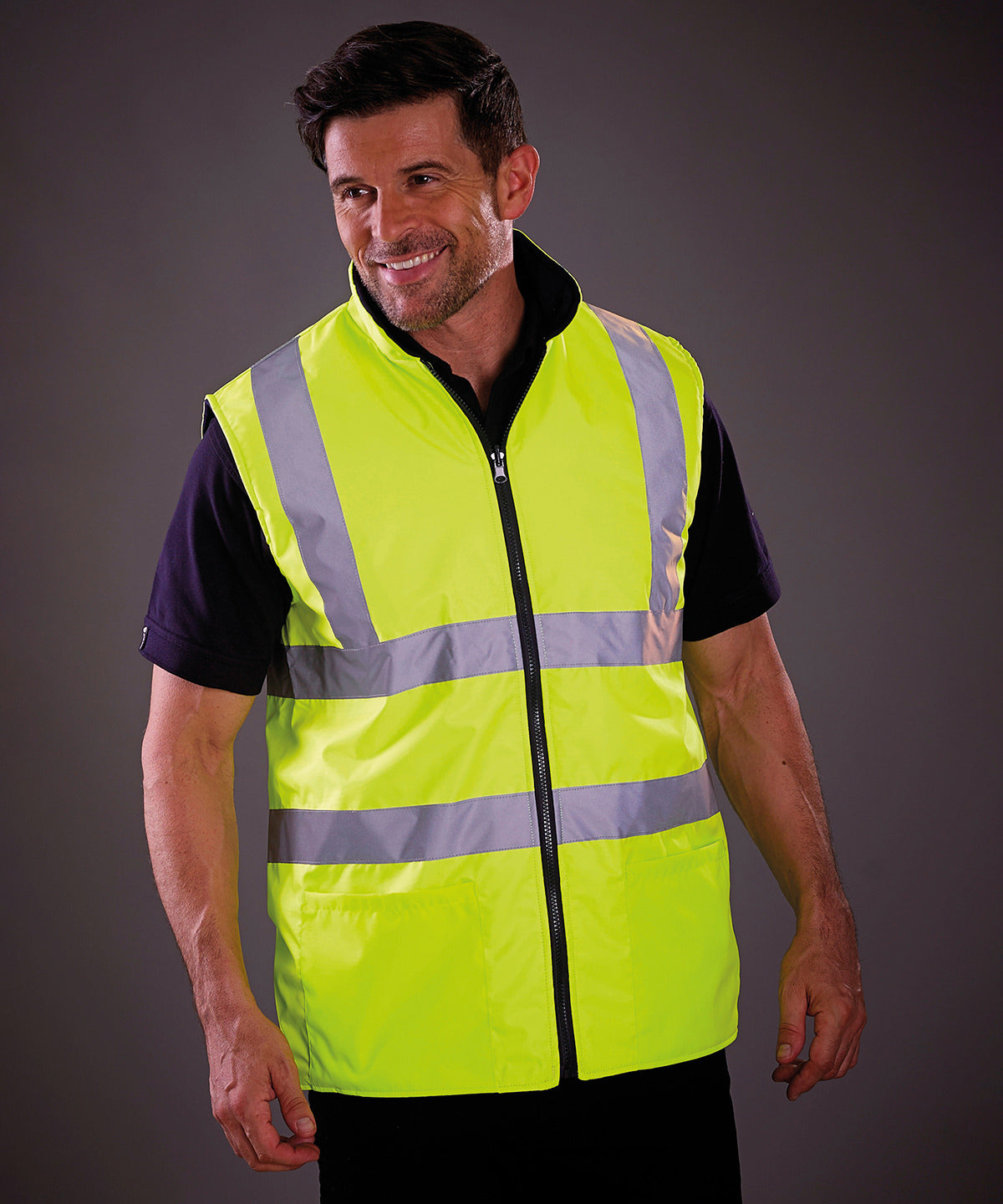 Yoko Hi-vis Reversible Fleece Bodywarmer (HV008F)